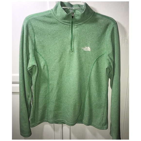 The North Face Tops - The North Face (M) Green 1/4 Zip Fleece Sweater